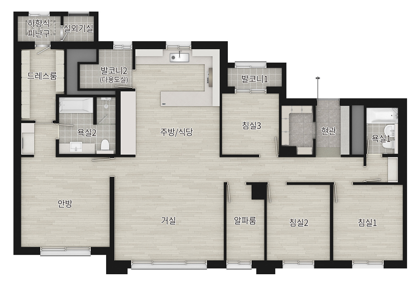 관저더샵 119A 타입 대형 평면도