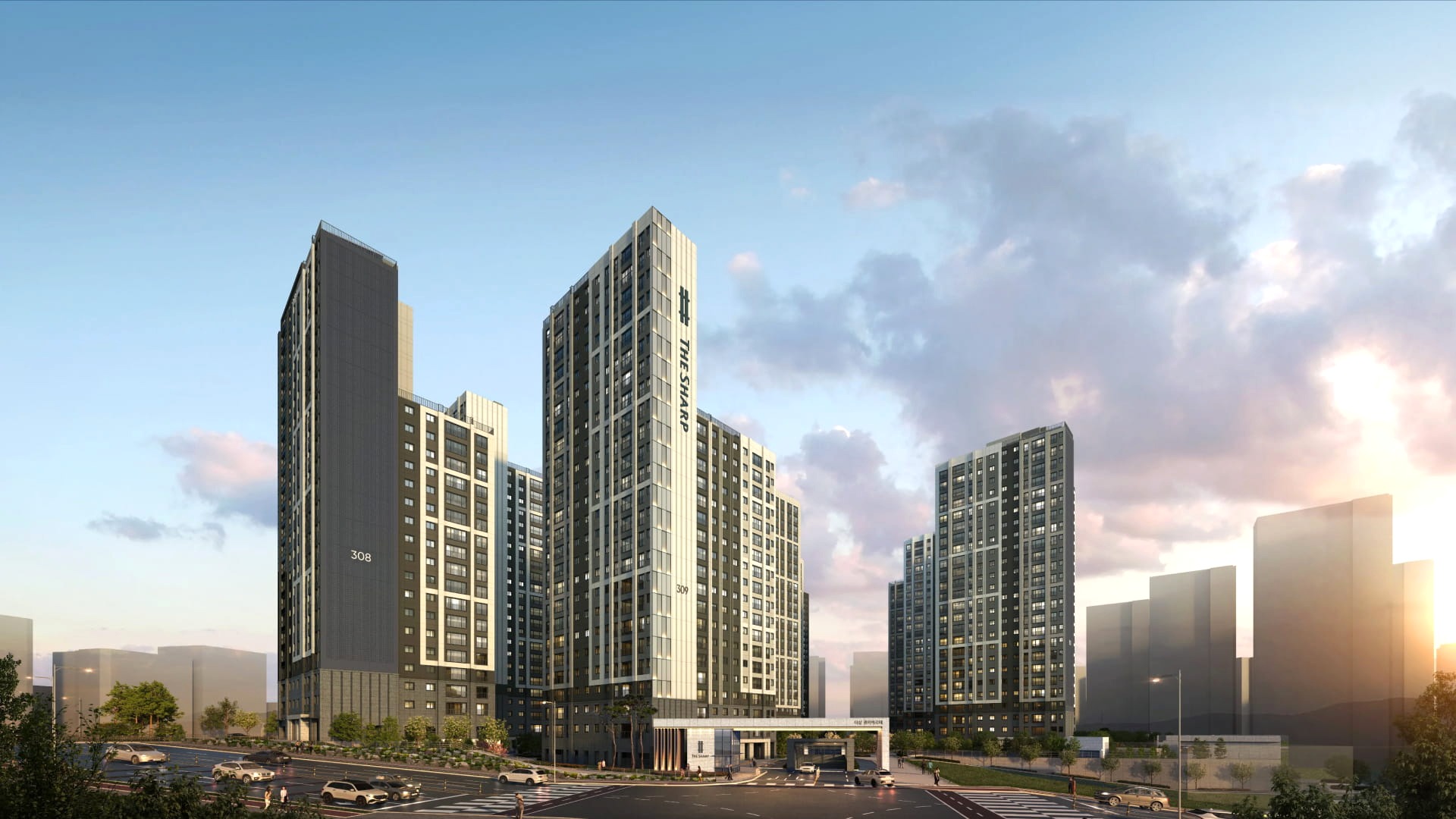 관저더샵 더샵 관저아르테 951세대 단지 조감도